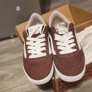 Vans Chocolate Brown and White Sneakers